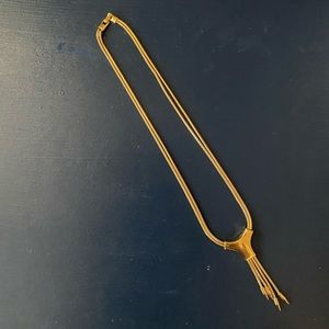 Gold double strand rope necklace